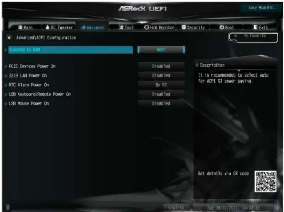 ASROCK Z690M-ITX/ax - ACPI Configuration (ACPI 設定) - 1