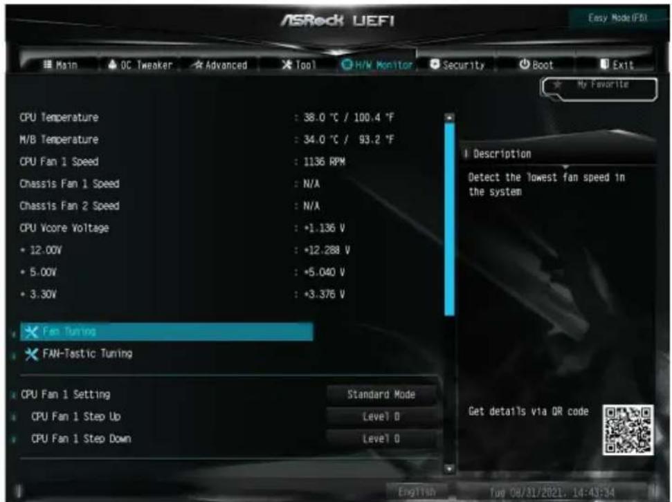 ASROCK Z690M-ITX/ax - Hardware Health Event Monitoring（ハーダウア ハルスイート監視）画面 - 1