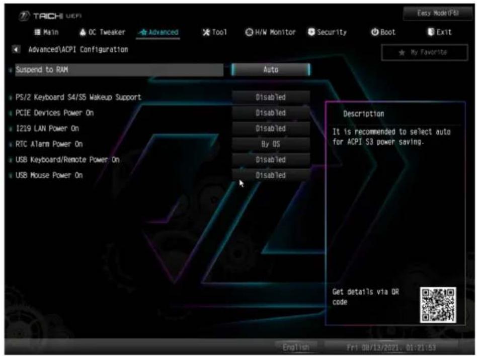 ASROCK Z690 Taichi - ACPI Configuration (ACPI 設定) - 1