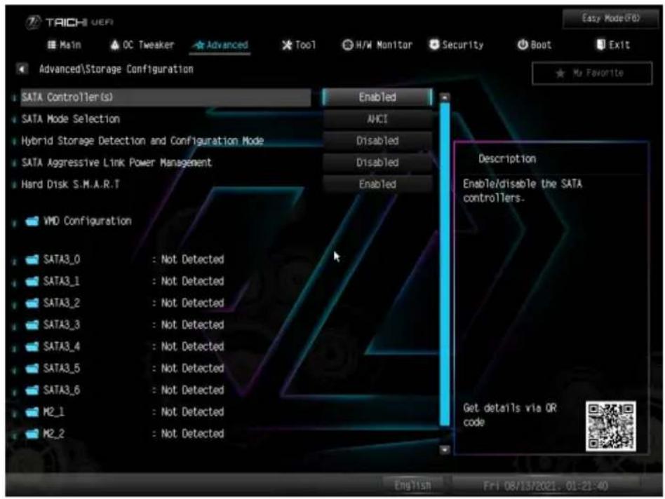 ASROCK Z690 Taichi - Storage Configuration ( ストレージ設定 ) - 1