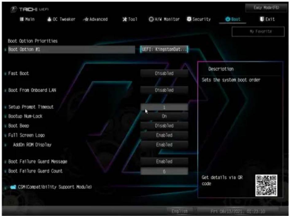 ASROCK Z690 Taichi - Boot ( ブート ) 画面 - 1