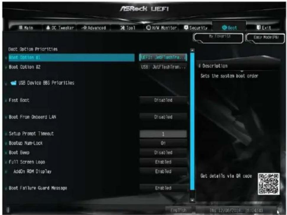 ASROCK B365M-ITX/ac - Boot ( ブート ) 画面 - 1