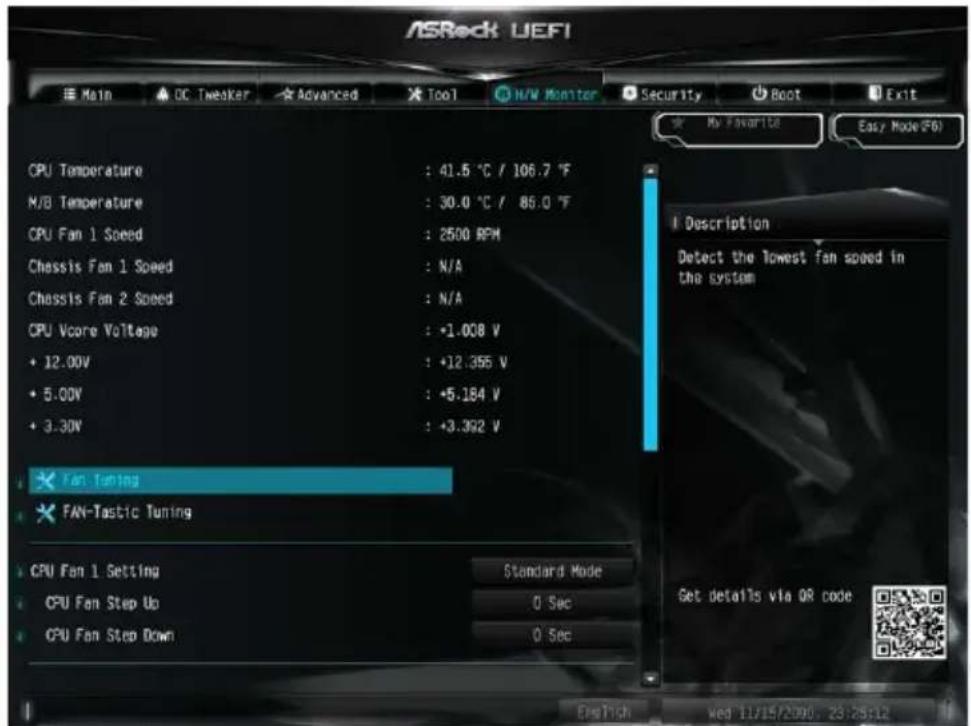 ASROCK B365M-ITX/ac - Hardware Health Event Monitoring (ハードウェア ヘルス イベント監視) 画面 - 1