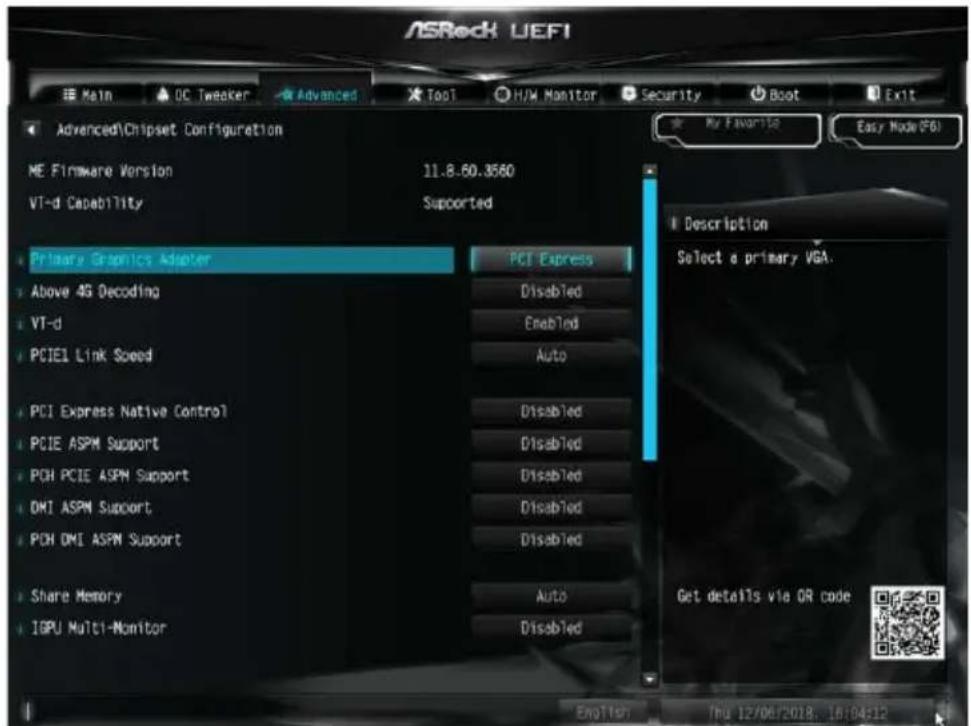 ASROCK B365M-ITX/ac - Chipset Configuration ( チップセット設定 ) - 1