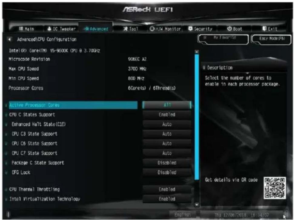 ASROCK B365M-ITX/ac - CPU Configuration (CPU 設定) - 1