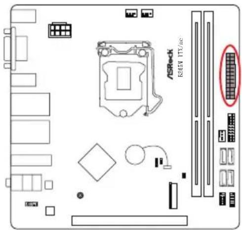 ASROCK B365M-ITX/ac - ATX 電源コネクタ - 1