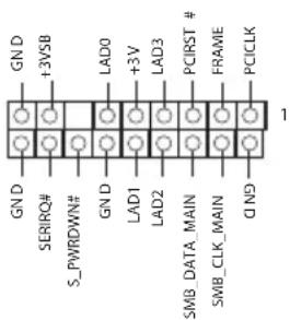 GN D +3VSB SERIRQ# S_PWRDOWN# GN D LAD0 +3V LAD3 LAD1 LAD2 PCIRST # SMB_DATA_MAIN SMB_CLK_MAIN FRAIME Q N9 PCCLK 1