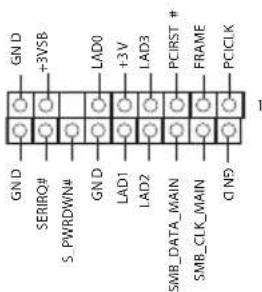 GN D +3VSB S_PWRDWIN# GN D LAD0 +3 V LAD3 PCIRST + LAD1 LAD2 FRAME SMB_DATA_MAIN SMB_CLK_MAIN Q N5 PCCLK 1