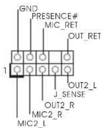 GND PRESENCE# MIC_RET OUT_RET 1 J_SENSE OUT2_L J_SENSE OUT2_R MIC2_R MIC2_L