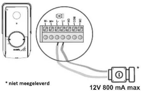 SOMFY V350 - Aansluiten op een elektrische grendel/slotvanger - 1