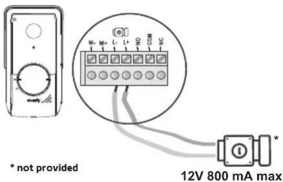 SOMFY V350 - Connecting to an electric latch/lock - 1