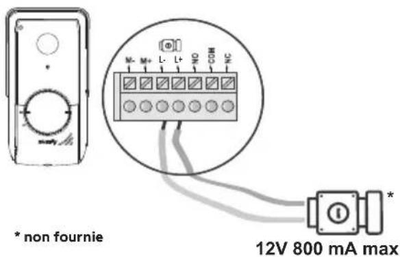 SOMFY V350 - Raccordement à une gâche/serrure électrique - 1