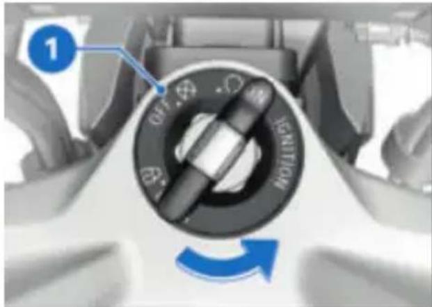 BMW R 1250 RT (2023) - Bloquer l'antivol de direction - 2