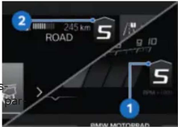BMW R 1250 RT (2023) - Recommandation de passage au rapport supérieur - 1