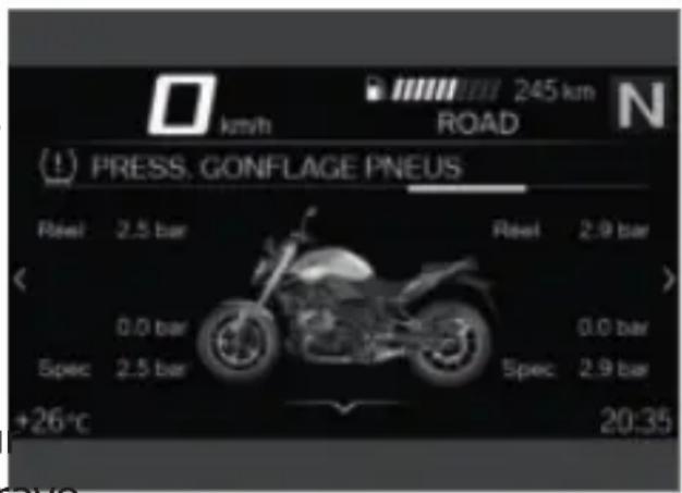 BMW R 1250 R (2023) - Pression de gonflage des pneus - 1