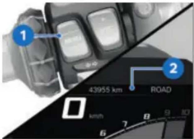 BMW S 1000 RR (2023) - Sélectionner l'affichage de la barre d'état supérieure Condition préalable - 1