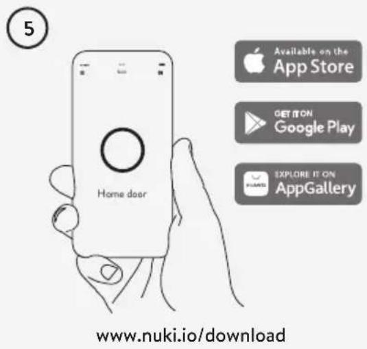 Home door Available on the App Store GET IT ON Google Play EXPLORE IT ON AppGallery www.nuki.io/download