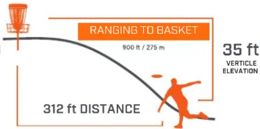 RANGING TO BASKET 900 ft / 275 m 35 ft 312 ft DISTANCE VERTICLE ELEVATION