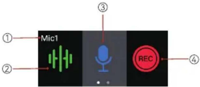 ① Mic1 ② ③ REC ④