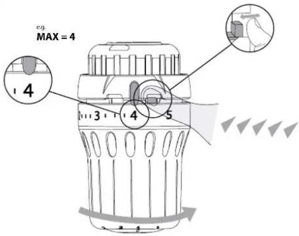 DANFOSS React RA click - Temperature Limitation | Temperaturbegrenzung | Limite de température | Limitación de temperatura (MAXIMUM) - 4