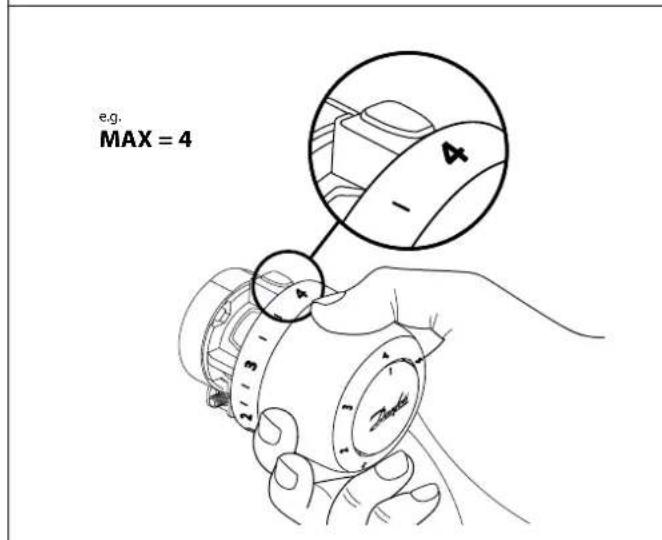 DANFOSS Aero RA/VL - Temperature Limitation | Temperaturbegrenzung | Limite de température | Limitación de temperatura (MAXIMUM) - 3