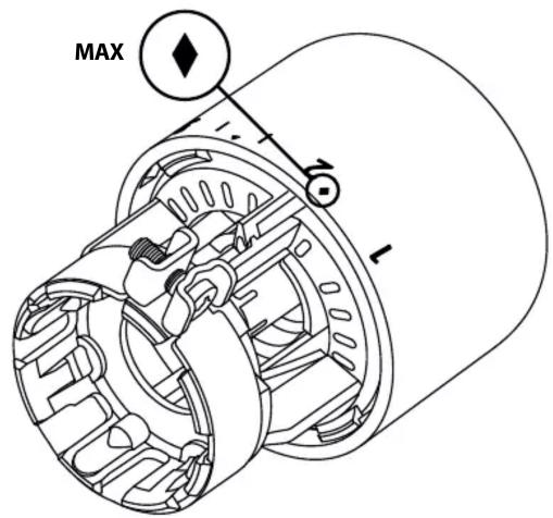 DANFOSS Aero RA/V - Temperature Limitation | Temperaturbegrenzung | Limite de température | Limitación de temperatura (MAXIMUM) - 2