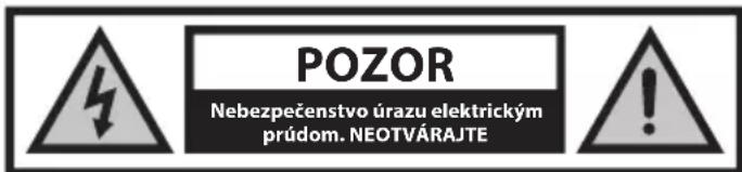 POZOR Nebezpečenstvo úrazu elektrickým prúdom. NEOTVÁRAJTE