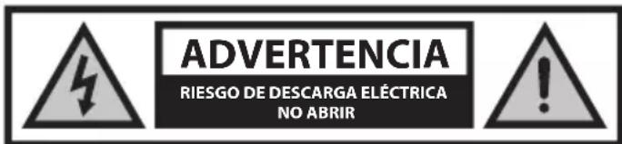 ADVERTENCIA RIESGO DE DESCARGA ELÉCTRICA NO ABRIR