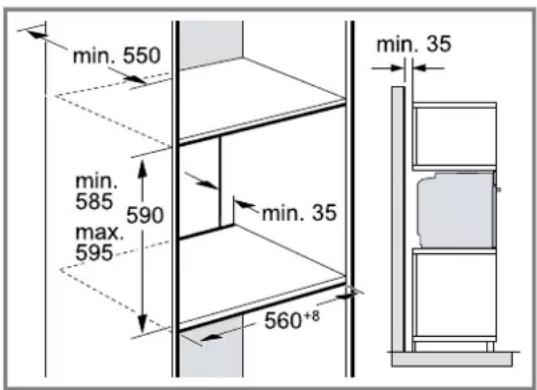 BOSCH HBG7341B1 - Installation dans un meuble haut - 1