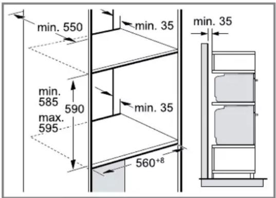 BOSCH HBG7341B1 - Installation de deux appareils superposés - 1