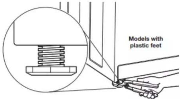 WHIRLPOOL WTW4957PW - Adjust leveling feet - 1