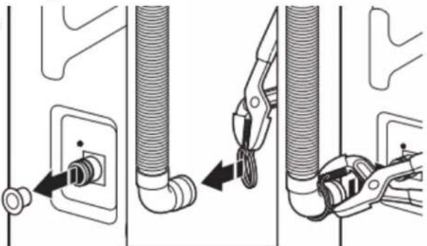 WHIRLPOOL WTW4957PW - Raccordement du tuyau de vidange Ja Fixation du tuyau de vidange à l'orifice de les vidange - 1