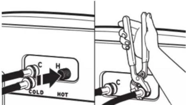 WHIRLPOOL WTW4957PW - Connect inlet hoses to washer - 1