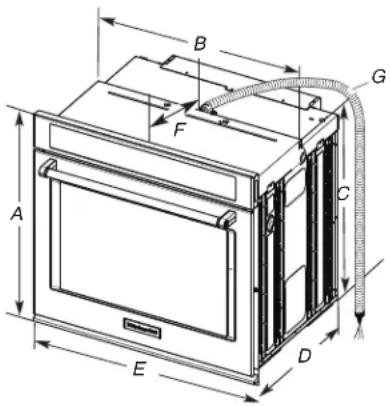 WHIRLPOOL WOES7030PZ - Product Dimensions - Single Ovens - 1