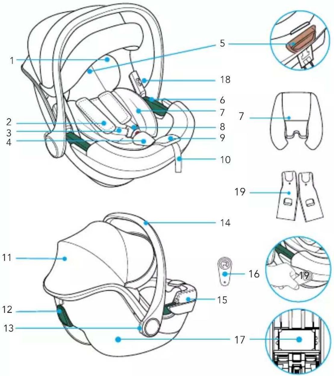 Foppapedretti TicToc - COMPONENTES DE LA SILLA DE COCHE - 1