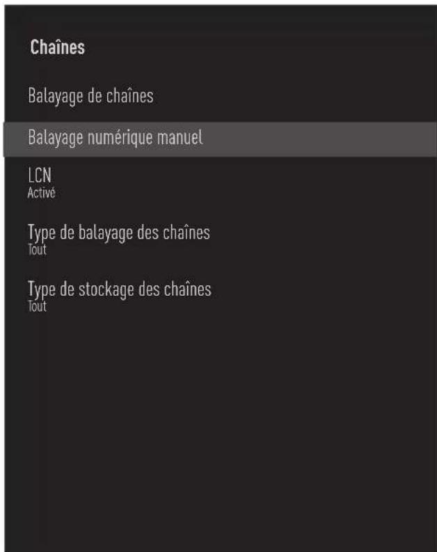 GRUNDIG 65GGU8960 - Recherche manuelle des stations de télévision numérique raccordées au câble - 1