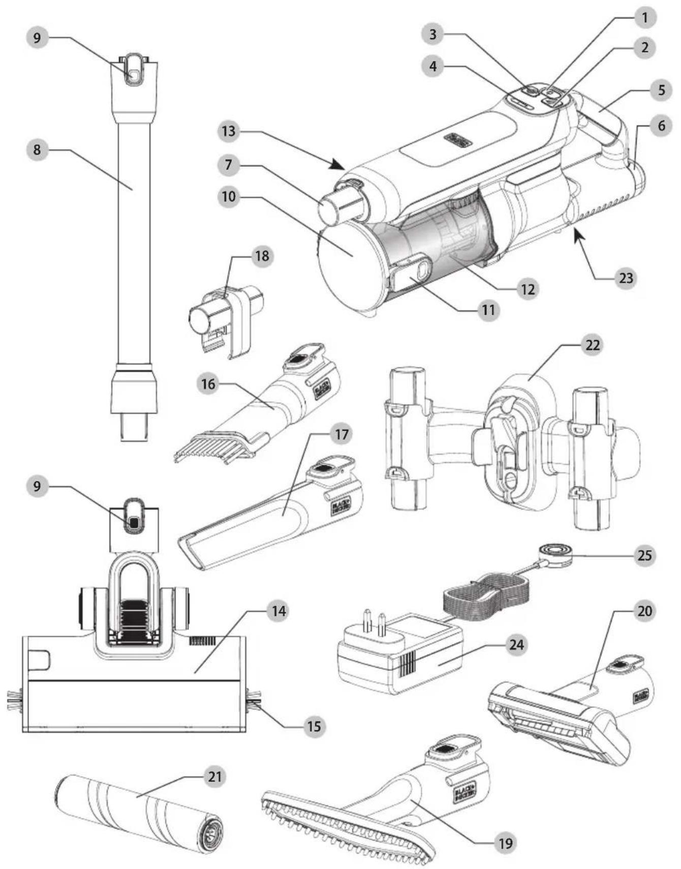 BLACK & DECKER BHFEA640WG - ASPIRADORA INALÁMBRICA 3 EN 1 - 1