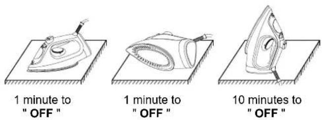 1 minute to " OFF " 1 minute to " OFF " 10 minutes to " OFF "