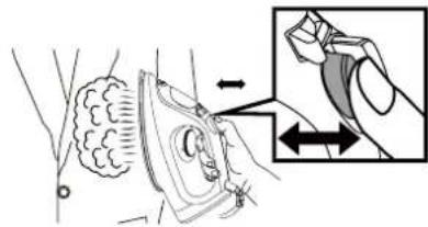 Medical illustration showing a hand operating a device with an inset close-up highlighting the anatomical structure.