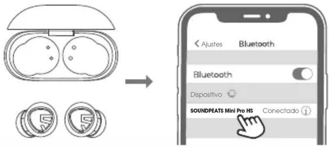 < Ajustes Bluetooth Bluetooth Dispositivo SOUNDPEATS Mini Pro HS Conectado