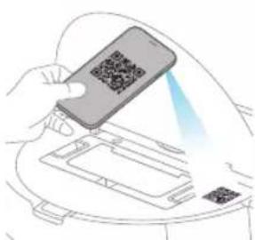 Illustration showing a hand scanning a QR code on a smartphone screen, with a magnified view of the device's screen.