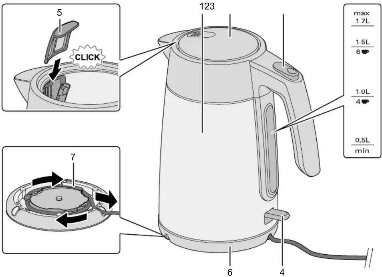 BOSCH TWK7L460 - Cordless electric kettle - 1