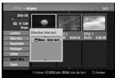LG LRH-890 - Création d'une nouvelle liste de lecture VR RAM-F - 2