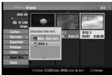 LG LRH-890 - Ajout de titres/chapitres supplémentaires à la liste de lecture VR RAM-F - 2