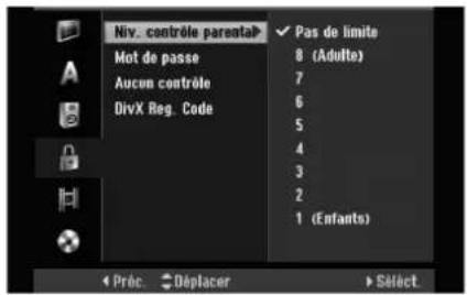 LG LRH-890 - Réglage du verrouillage enfants (commande parentale) - 1