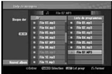 LG LRH-890 - Options du menu de la Liste de programmes - 1