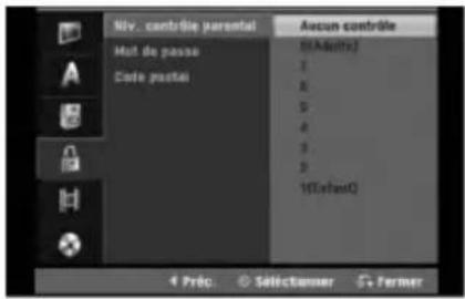 LG LRA-750 - Réglage du verrouillage enfants (commande parentale) - 1
