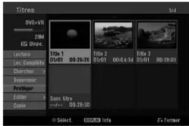 Titres 1/4 DVD+VR 20M GS Dispo. Lecture Loc Complete Churcher > Supprimer Protiker Editor > Copio Title 1 01/01 00:26:26 Sens Ultra --/- 00:28:30 Title 2 01/01 00:04:34 Title 3 01/01 00:19:09 © Select Info © Former