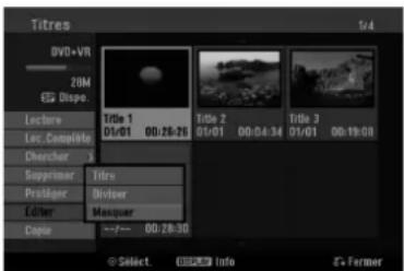 Titres DVD+VR 20M 6D Dispo. Lecture Loc. Complete Churcher Superprimer Pratéger Editor Copos Title 1 01/01 00:28:26 Title 2 01/01 00:04:34 Title 3 01/01 00:19:08 Title 1 01/01 00:28:26 Title 2 01/01 00:04:34 Title 3 01/01 00:19:08 Select Info S-Former