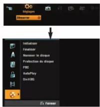 Repliers Designer Installer Finisher Nombre le disque Protection du disque PBC AutoPlay DivX(R) Former